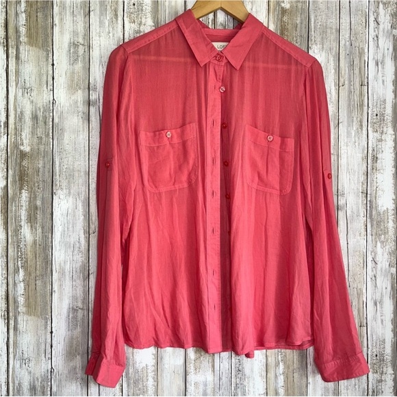 Loft Pink Button Down - Picture 1 of 5